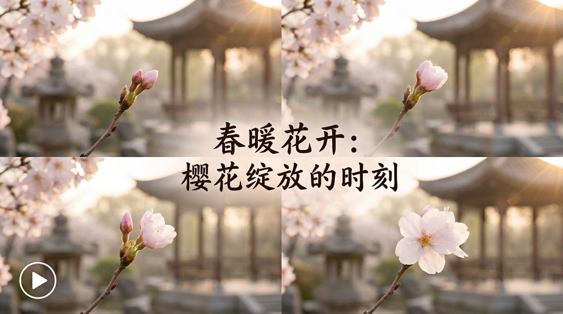 看片植物视频樱花绽放延时摄影